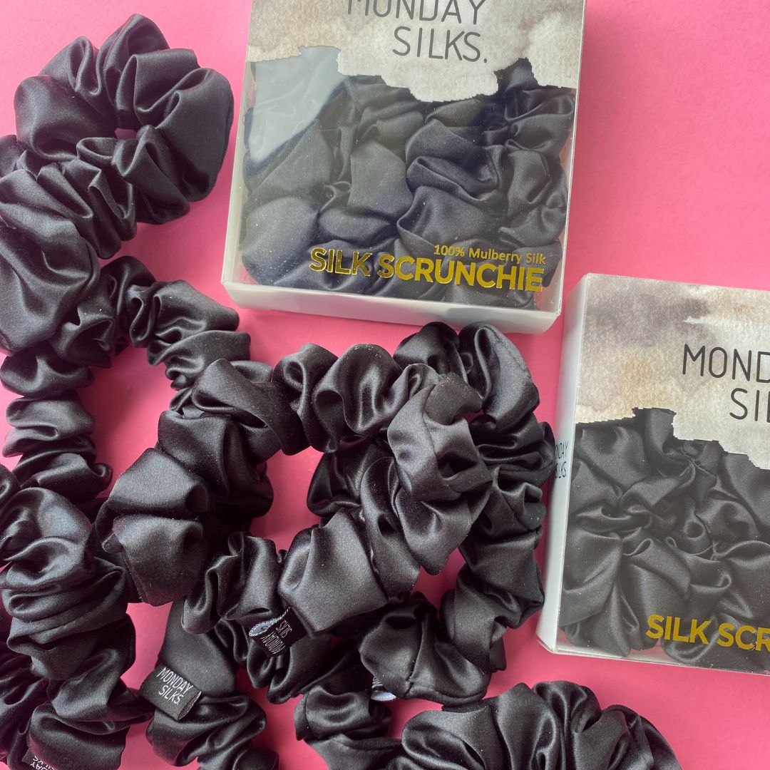 3_Black_scrunchies_silk_Monday_Silks