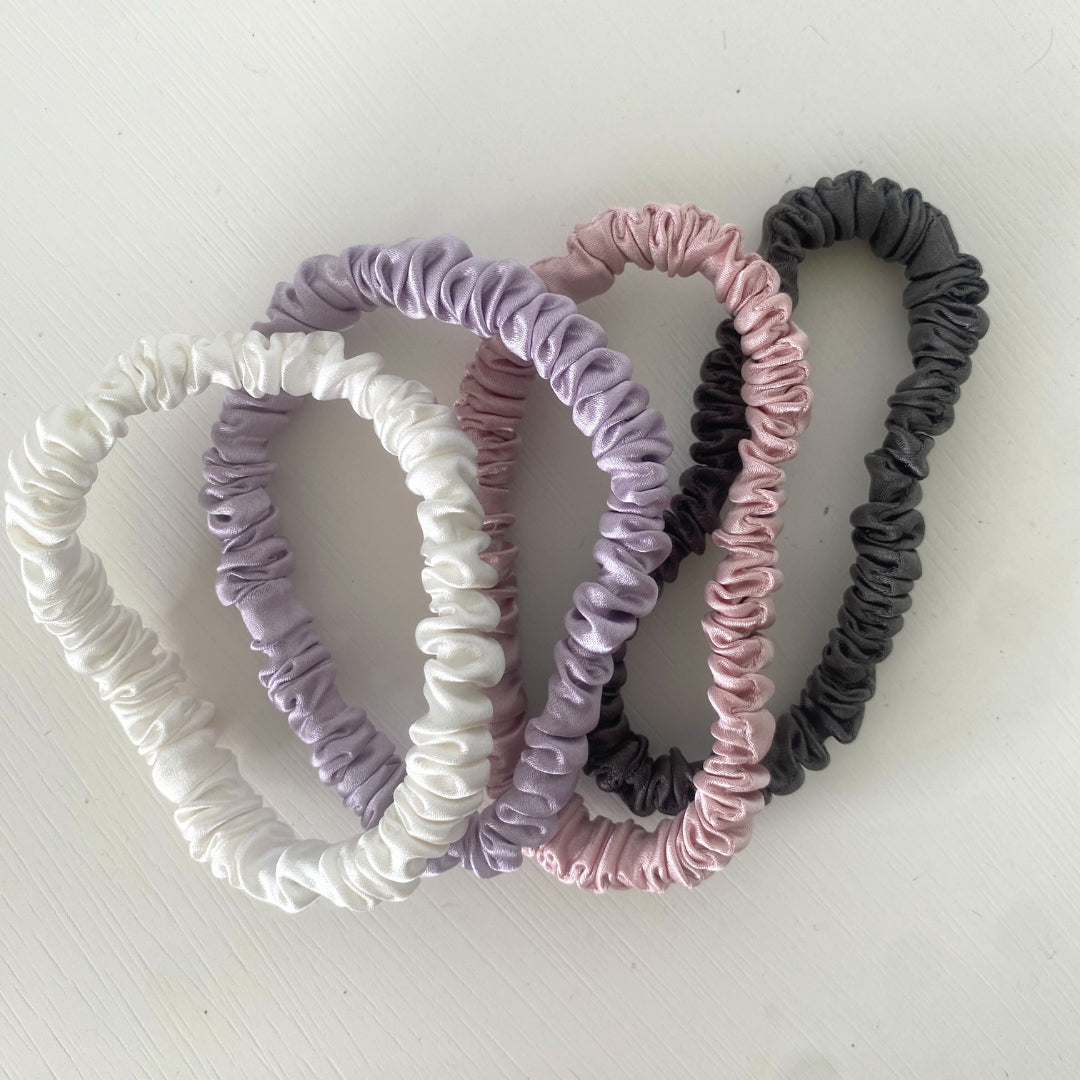 Skinny Silk Scrunchies - Pastel 4 Pack