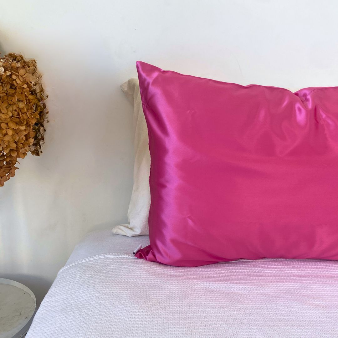 Monday Silks | Fuchsia silk pillowcase NZ