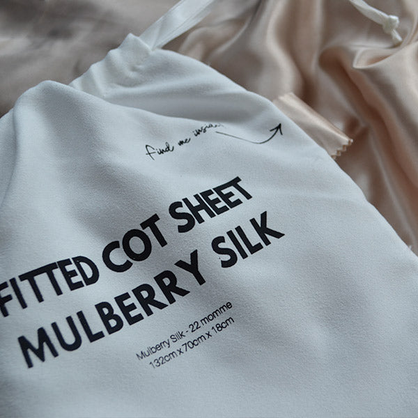 Silk Cot Sheet Fitted - Nude